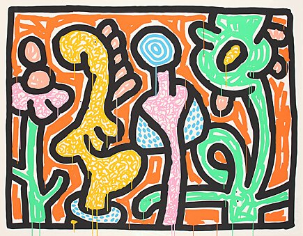 Keith Haring, "Flowers 4",Littmann S. 177 o.
