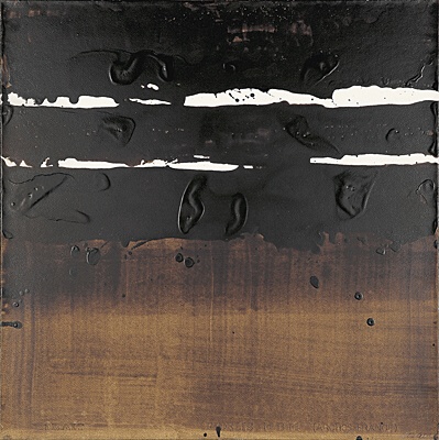 Pierre Soulages, "Brou de noix sur papier, 54 x 54 cm, 2001"